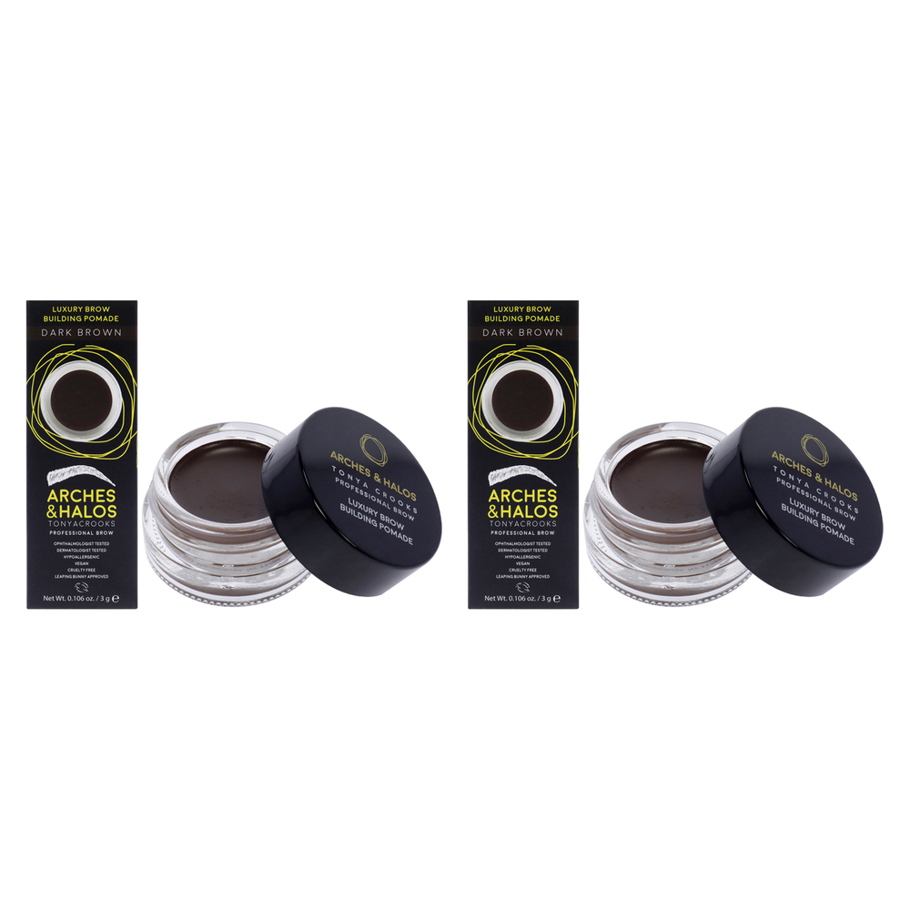 Luxury Brow Buiding Pomade - Dark Brown - Pack of 2 by Arches and Halos 0.106 oz